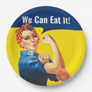 Assiettes En Carton Motiver le plaisir "Rosie le Riveter" "Nous pouvon