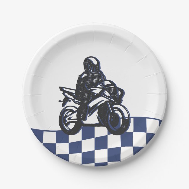 Assiettes En Carton Motocross Dirt Bike Boys Anniversaire (Devant)
