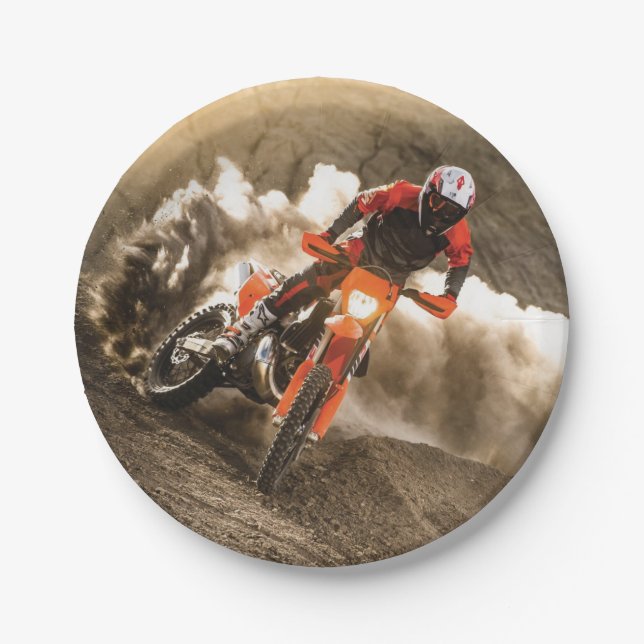 Assiettes En Carton Motocross Rider (Devant)