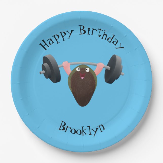 Assiettes En Carton Moule amusante travaillant sur l'illustration de d (Devant)