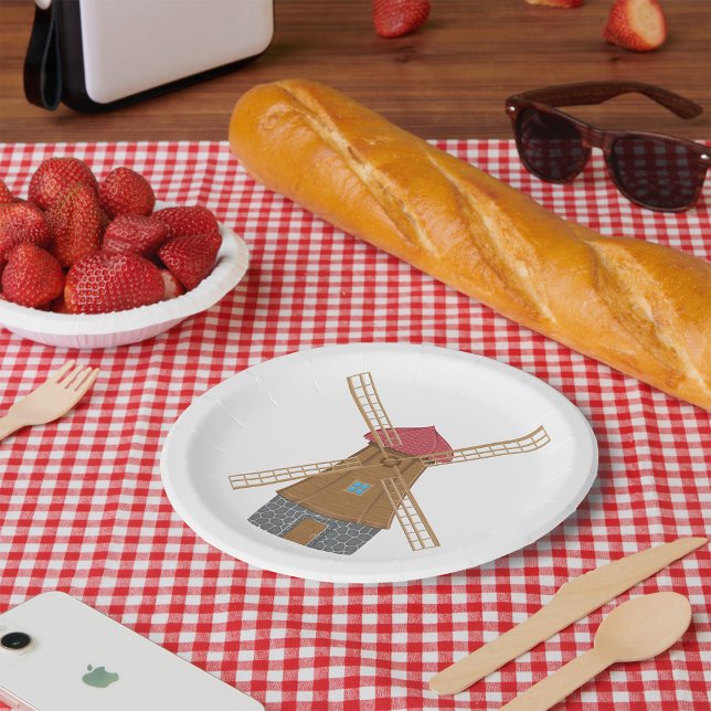 Assiettes En Carton Moulin à vent mignon (Créateur téléchargé)
