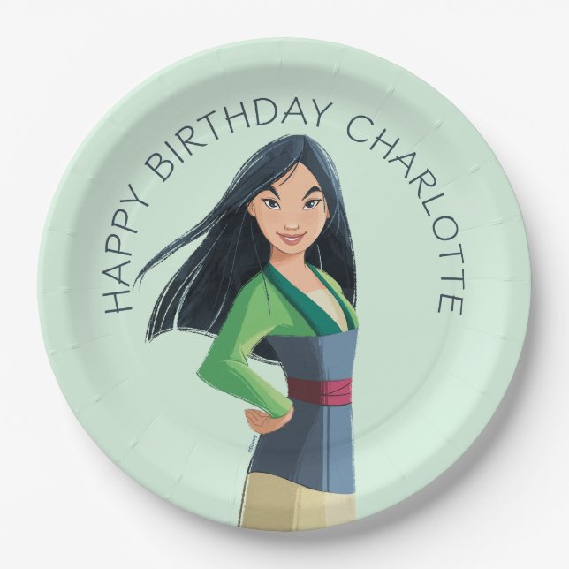 Assiettes En Carton Mulan Courage à chaque étape (Devant)