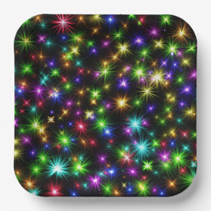 Assiettes En Carton Multicolor Christmas Star Rays-57191