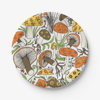 Assiettes En Carton Mushrooms! 1970s Style
