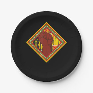 Assiettes En Carton Musique afro-américaine Fist Melanin Black Pride