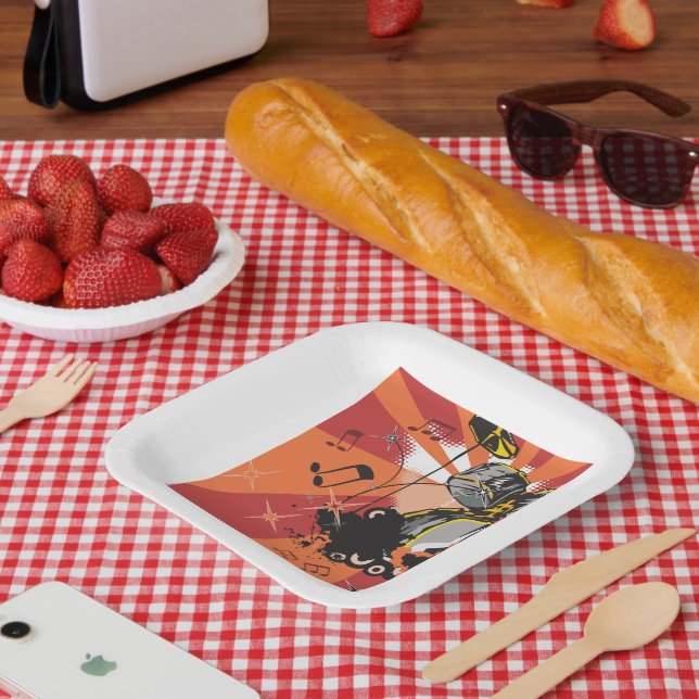 Assiettes En Carton Musique Drum Set (Pique-nique)
