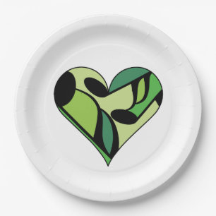 Assiettes En Carton Musique multicolore Note Motif de coeur