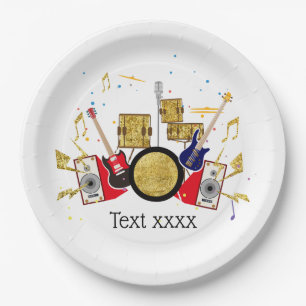 Assiettes En Carton musique partie guitare tambour ensemble papier mus