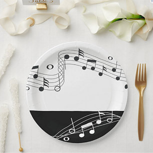 Assiettes En Carton Musique Pique-Nique À Thème & Fête Plaques Papier 