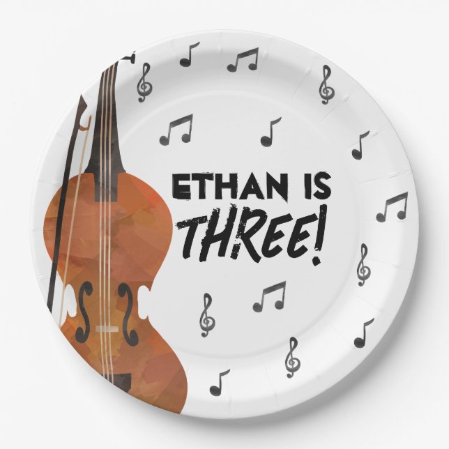 Assiettes En Carton Musique violon Thème Anniversaire Plaques papier (Devant)