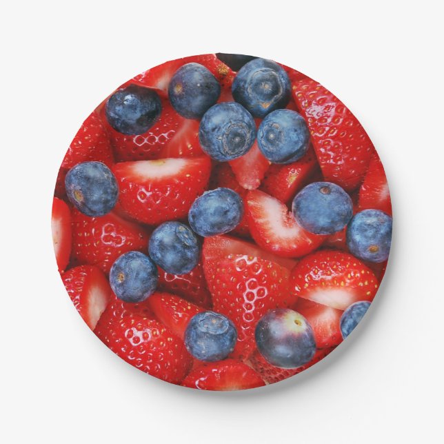 Assiettes En Carton Myrtilles et fraises (Devant)