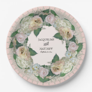 Assiettes En Carton Napperon de dentelle de fleur de thé de Fête de la
