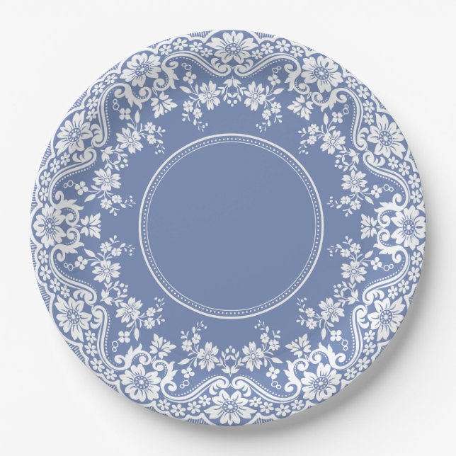Assiettes En Carton Napperon en dentelle Wedgwood Blue Jasperware (Devant)