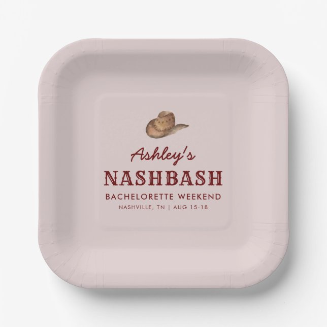 Assiettes En Carton Nash Bash Nashville Bachelorette Party Week-end (Recto)
