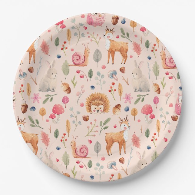 Assiettes En Carton Nature en plaque de papier rose (Devant)