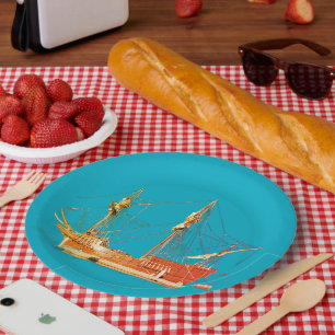 Assiettes En Carton Navire pirate San Salvador
