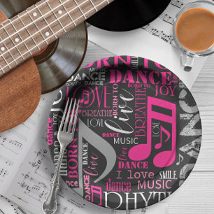 Assiettes En Carton Né à Dance Pink ID277