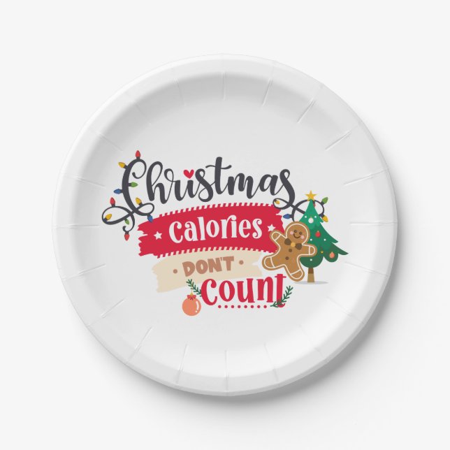 Assiettes En Carton Ne comptez pas les calories ...C'est Noël (Devant)