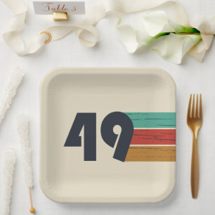 Assiettes En Carton né en 1949 vintage 75e anniversaire