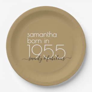 Assiettes En Carton Né en 1955 Soixante-dix fabuleux 70e anniversaire