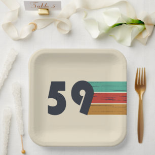 Assiettes En Carton né en 1959 anniversaire vintage