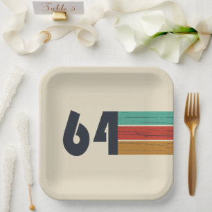 Assiettes En Carton né en 1964 vintage 60e anniversaire