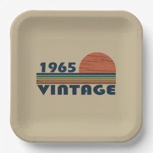 Assiettes En Carton Né en 1965 vintage 60e anniversaire cadeau