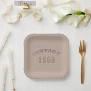Assiettes En Carton Né en 1969 anniversaire vintage