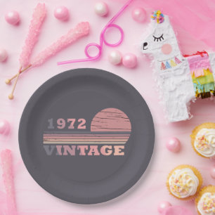 Assiettes En Carton Né en 1972 cadeau d'anniversaire vintage
