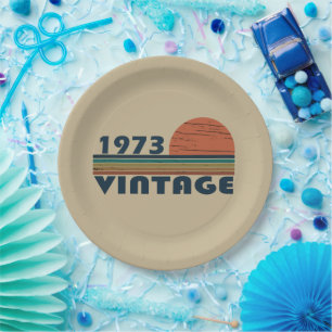 Assiettes En Carton né en 1973 cadeau d'anniversaire vintage