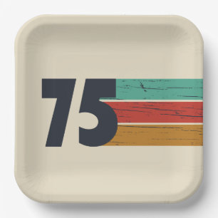 Assiettes En Carton Né en 1975 cadeau vintage 50e anniversaire
