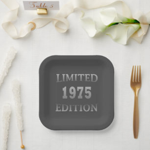 Assiettes En Carton Né en 1975 fête d'anniversaire