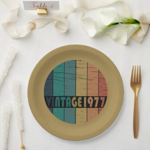 Assiettes En Carton Né en 1977 anniversaire vintage