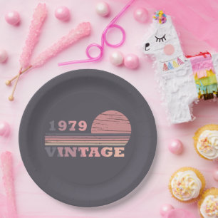 Assiettes En Carton né en 1979 cadeau d'anniversaire vintage