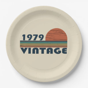 Assiettes En Carton Né en 1979 cadeau d'anniversaire vintage