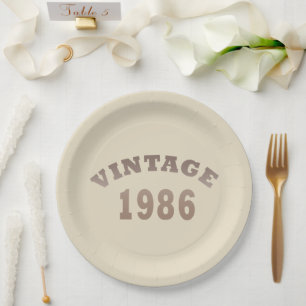 Assiettes En Carton Né en 1986 cadeau d'anniversaire vintage