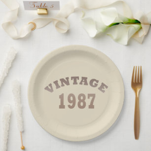 Assiettes En Carton né en 1987 anniversaire vintage
