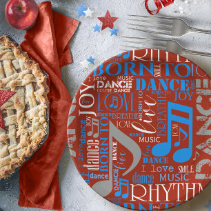 Assiettes En Carton Né en Danse Bleu/Blanc/N'importe quelle couleur ID