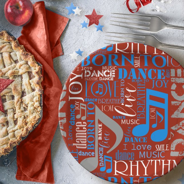 Assiettes En Carton Né en Danse Bleu/Blanc/N'importe quelle couleur ID (Créateur téléchargé)