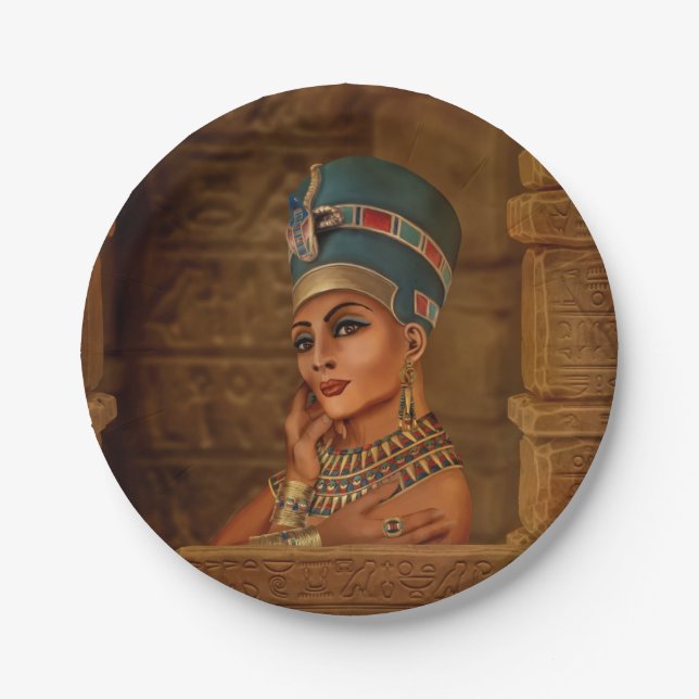 Assiettes En Carton Nefertiti - Neferneferuaten la reine égyptienne (Devant)