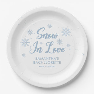 Assiettes En Carton Neige D'Hiver En Amour Ski Bachelorette