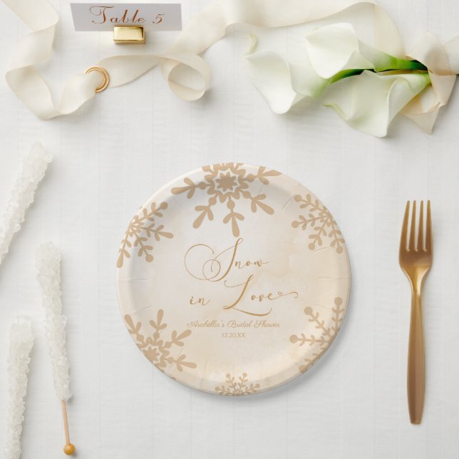 Assiettes En Carton Neige en amour hiver Wonderland Fête des mariées (Mariage)