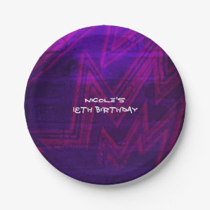 Assiettes En Carton Neon Glow Birthday Party Urban Club Plates