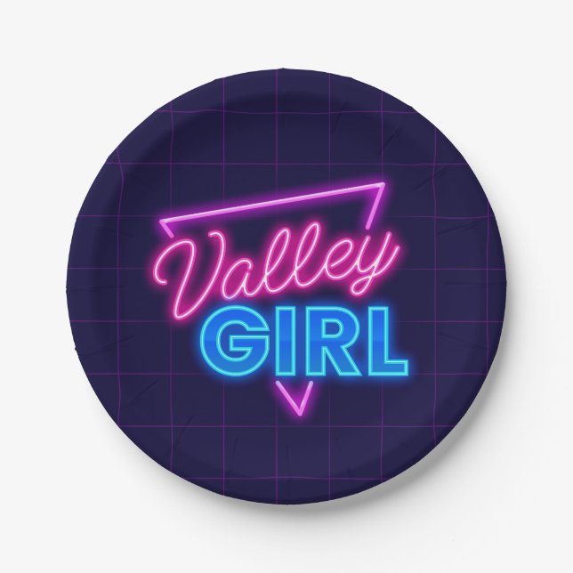 Assiettes En Carton Neon Valley Girl (Devant)