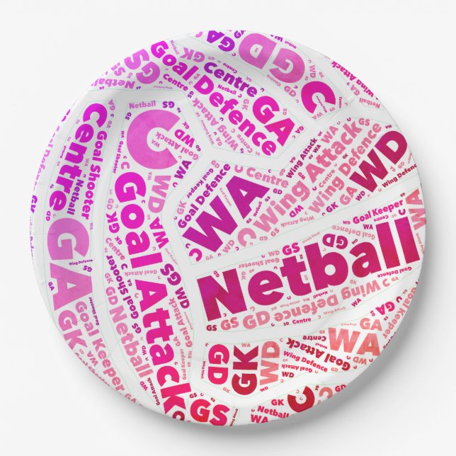 Assiettes En Carton Net-ball orienté de sport (Devant)