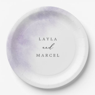 Assiettes En Carton Nettoyage aquarelle   Gâteau Mariage pourpre