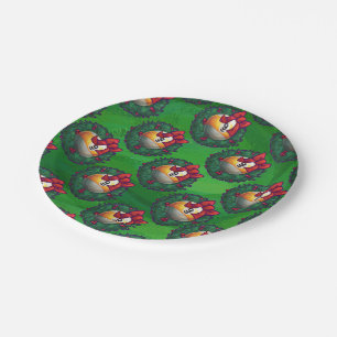 Assiettes En Carton Neuf boule dans la couronne Motif sur vert