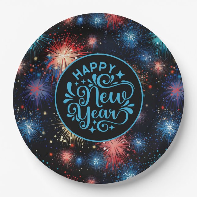 Assiettes En Carton New Year (Devant)