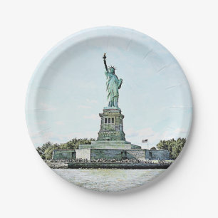Assiettes En Carton New York - Statue de la Liberté