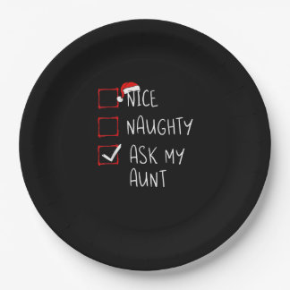 Assiettes En Carton Nice Naughty Ask My Aunt Christmas List Xmas